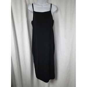 Wild Fable Dress Womens XXL Black Ribbed Knit Bodycon Slip Spaghetti Strap Midi